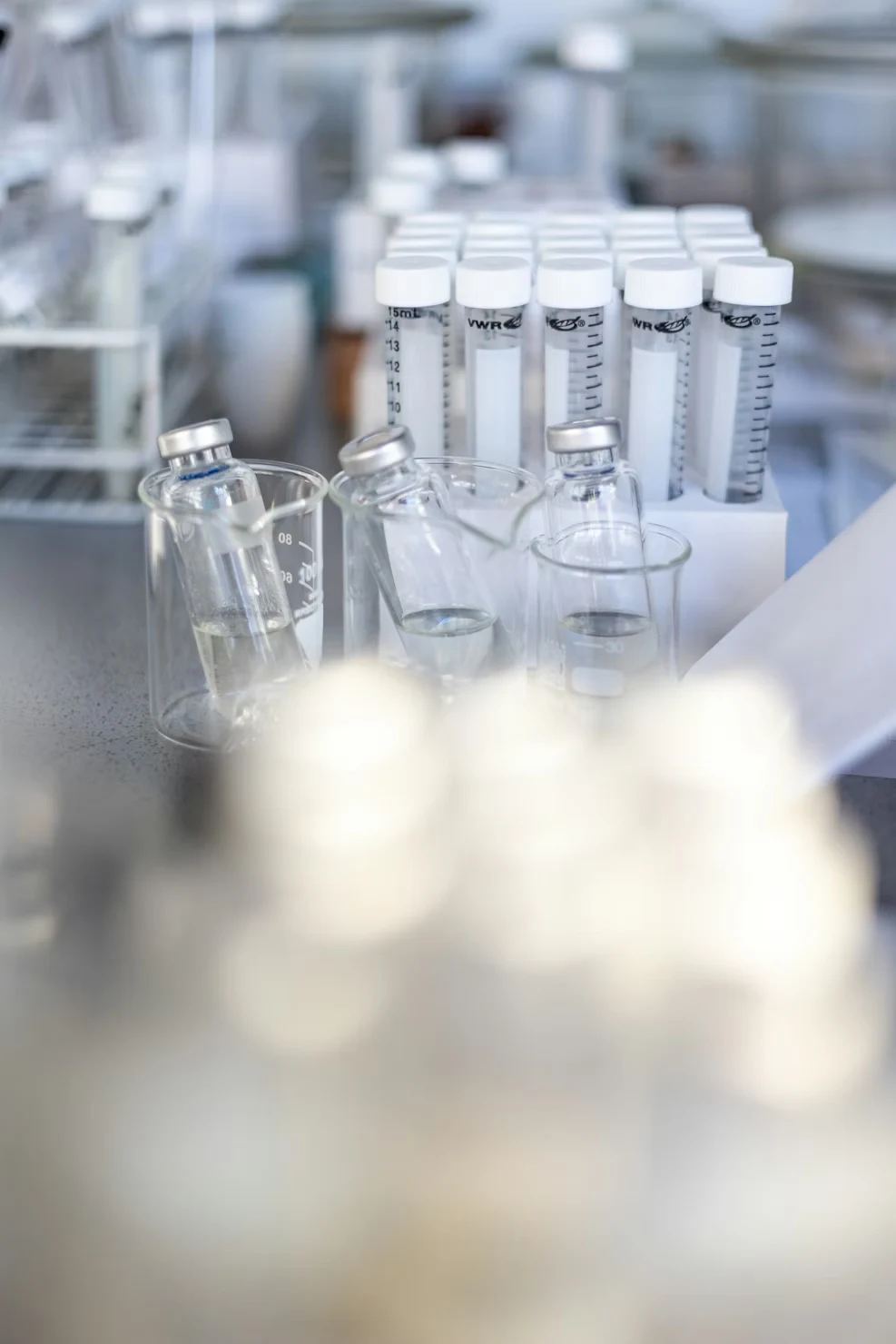 Medical vials in a clinical setting